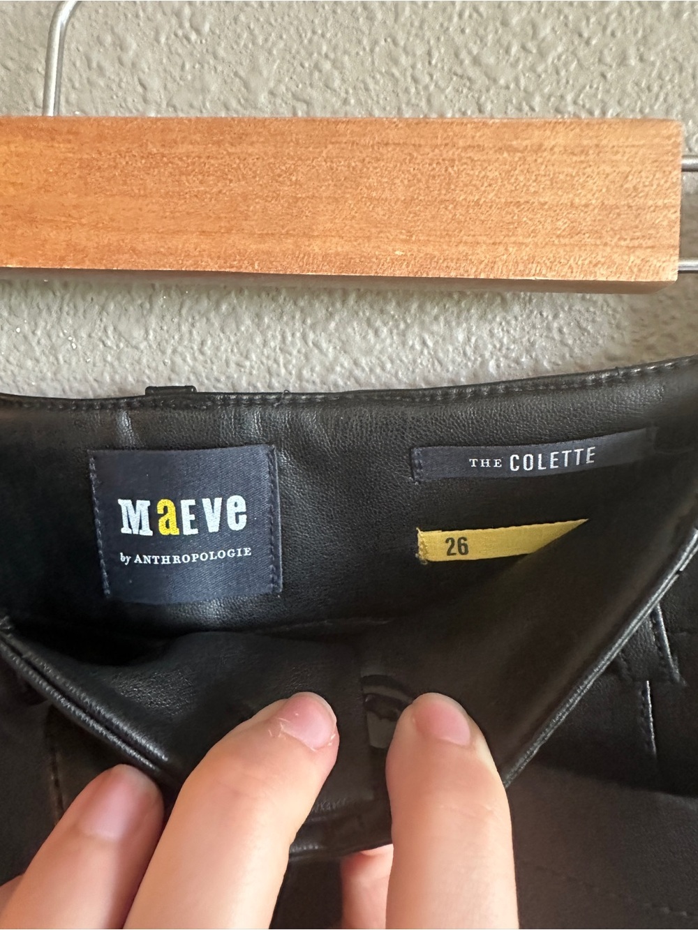 Anthropologie Maeve Black The Colette Cropped Vegan Leather Pants 26 - Picture 6 of 15
